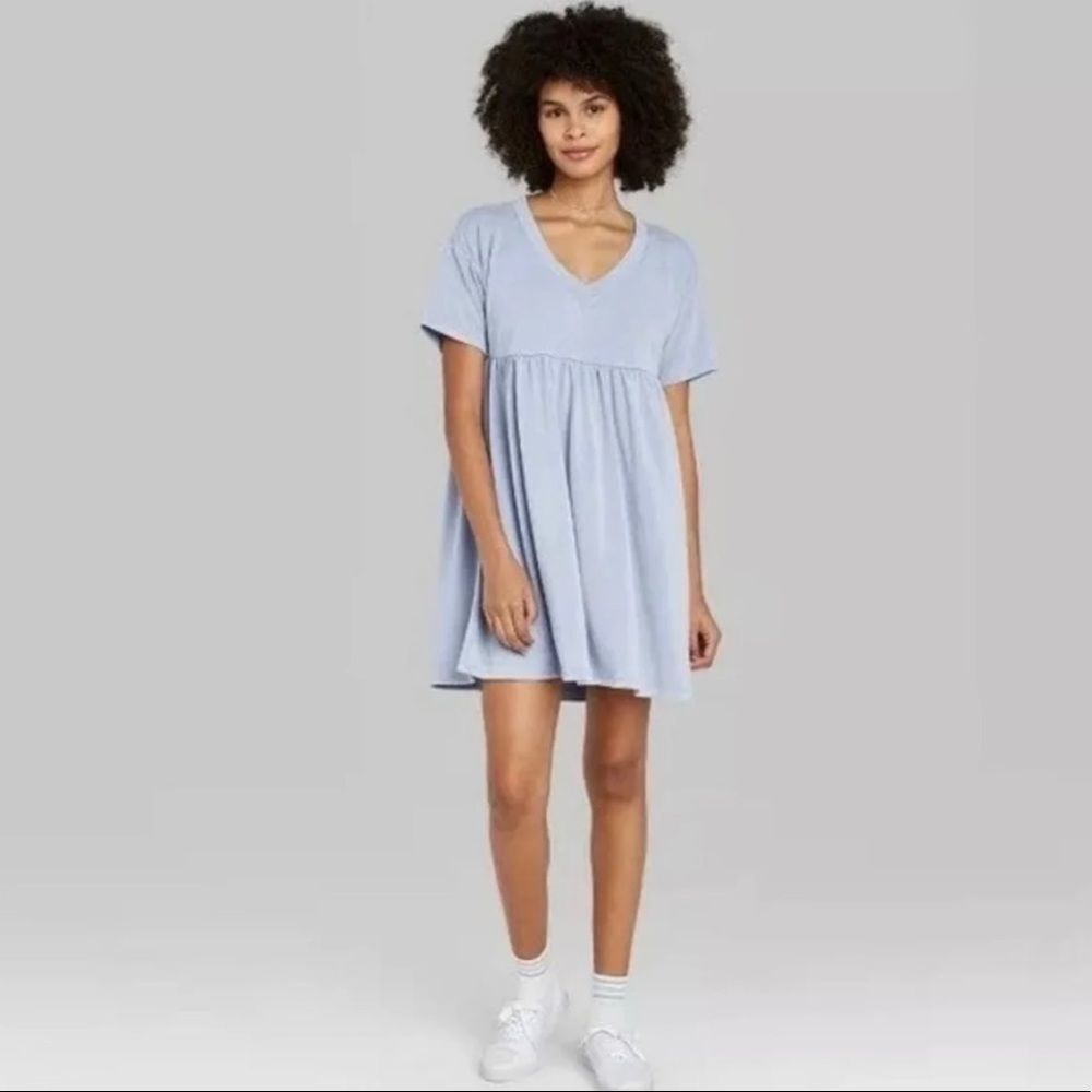 Womens Short Sleeve Babydoll Sweatshirt Dress - Wild Fable